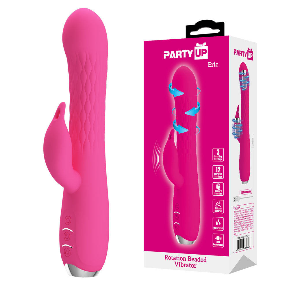 Party Up ERIC Rotating Beads Vibrator - Pink - Discount Adult Zone