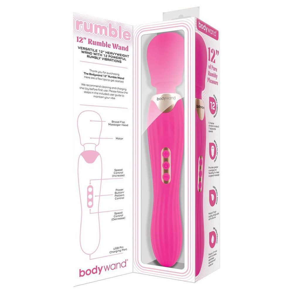 Bodywand RUMBLE WAND 12 Inch - Hot Pink - Discount Adult Zone