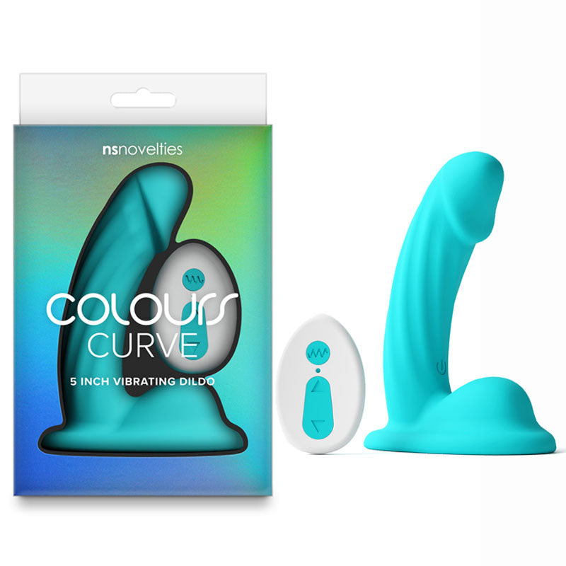 Colours Curve - Vibrating 5'' Dildo - Teal - Discount Adult Zone