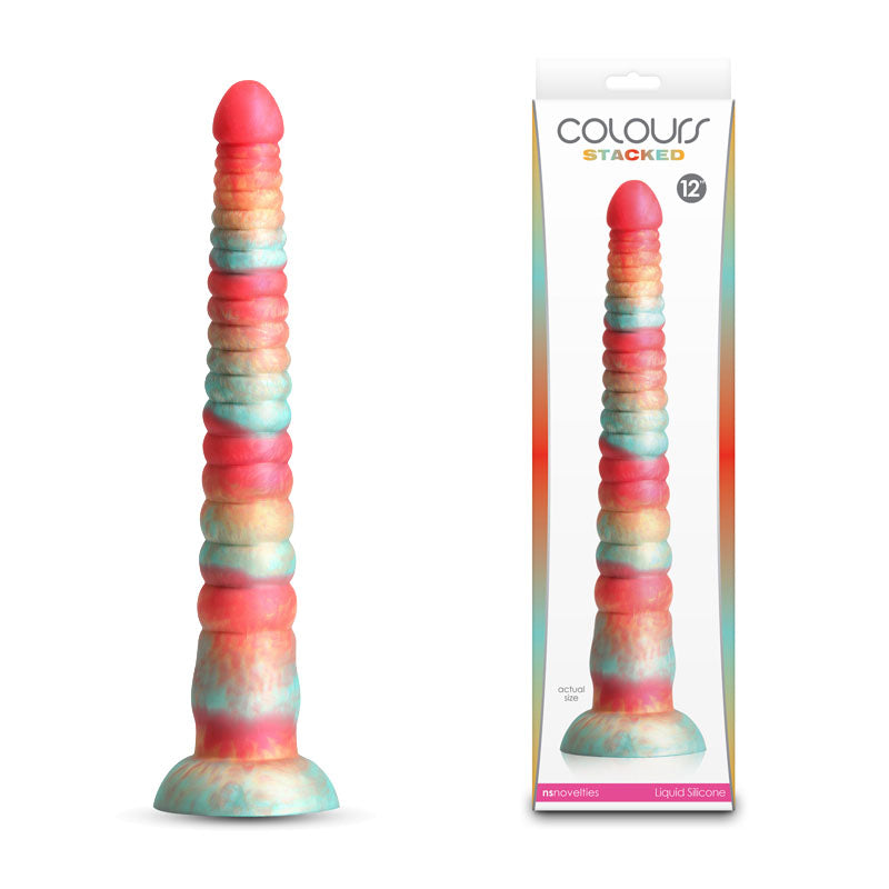 Colours Stacked - 12'' Dildo - Red/Gold - Discount Adult Zone