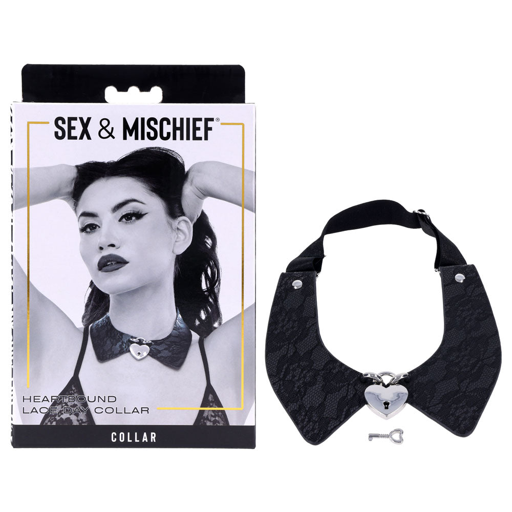 Sex & Mischief Heartbound Lace Day Collar - Discount Adult Zone