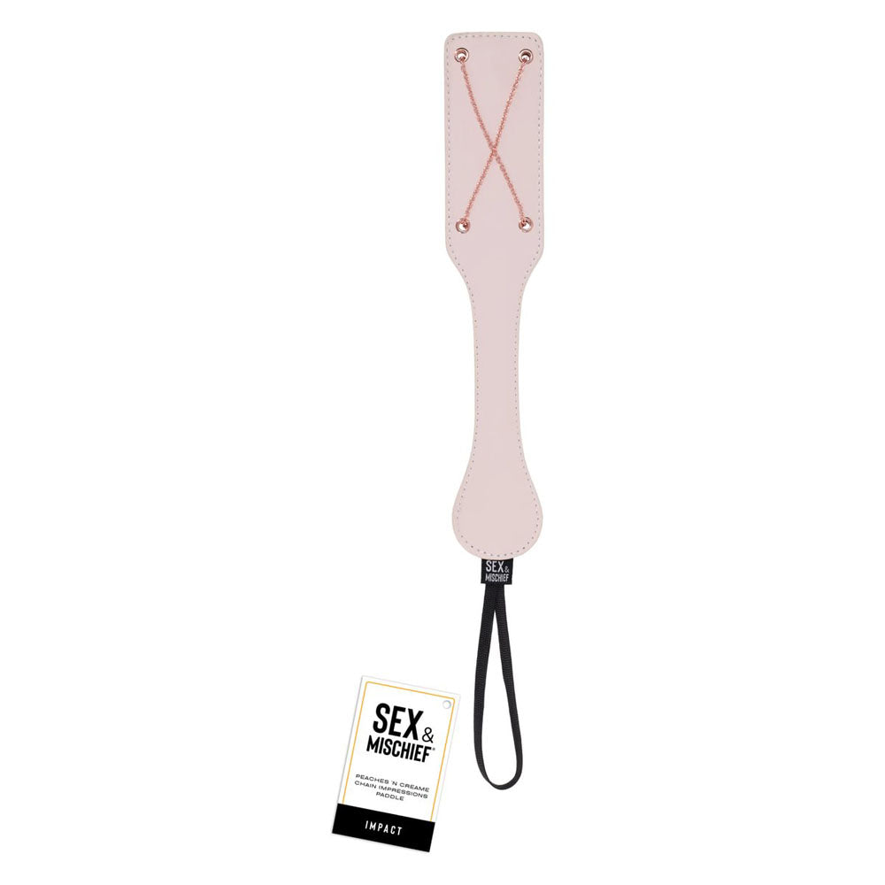 Sex & Mischief Peaches n CreaMe Chain Impressions Paddle - Discount Adult Zone