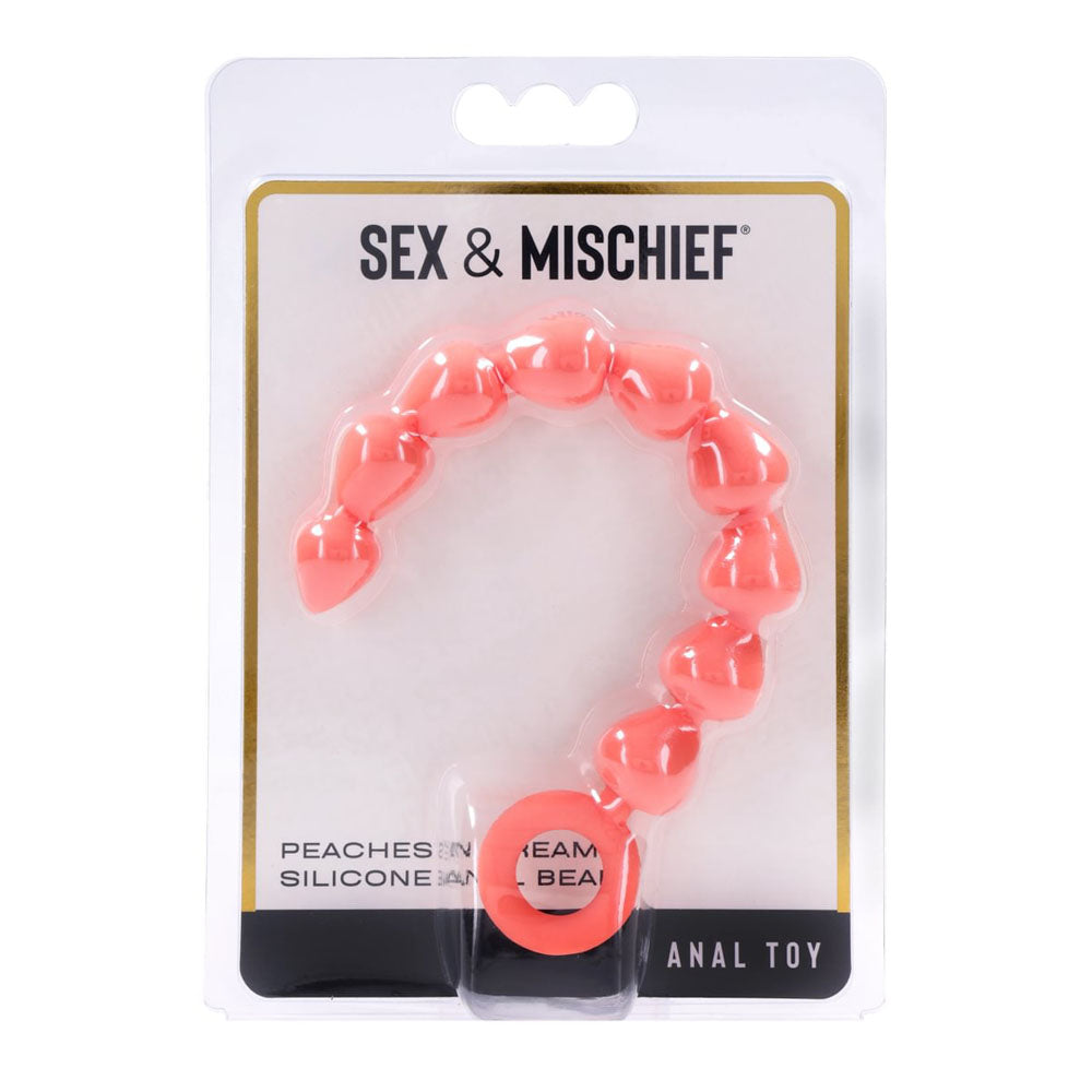 Sex & Mischief Peaches n CreaMe Silicone Anal Beads - Discount Adult Zone