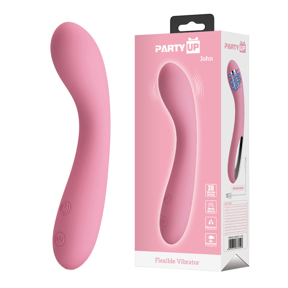 Party Up JOHN Flexible Vibe - Pink - Discount Adult Zone