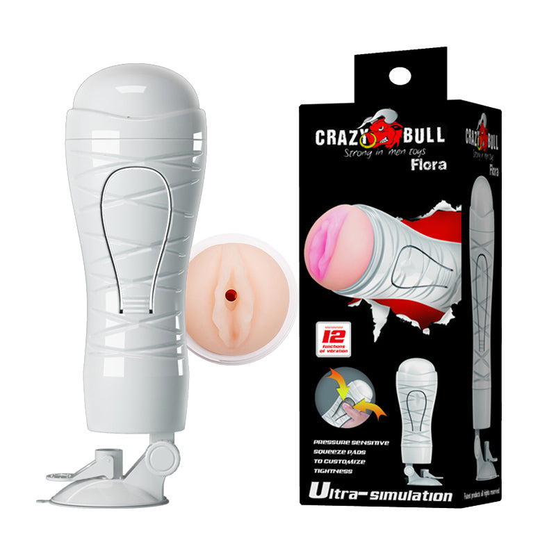 CRAZY BULL FLORA Vibrating Stroker - Discount Adult Zone