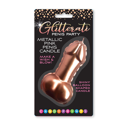 Glitterati Metallic Pink Penis Candle - Discount Adult Zone