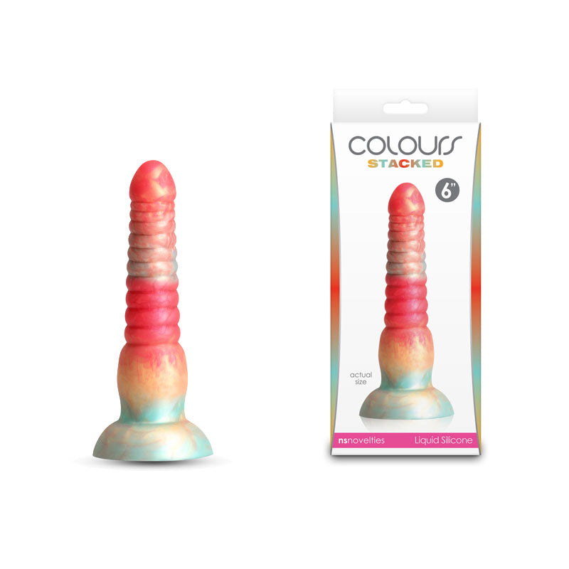 Colours Stacked - 6'' Dildo - Red/Gold - Discount Adult Zone