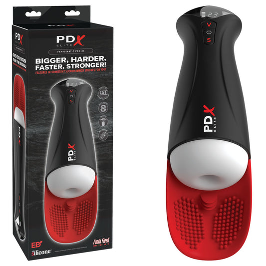 PDX Elite Fap-O-Matic Pro XL - White/Red - Discount Adult Zone
