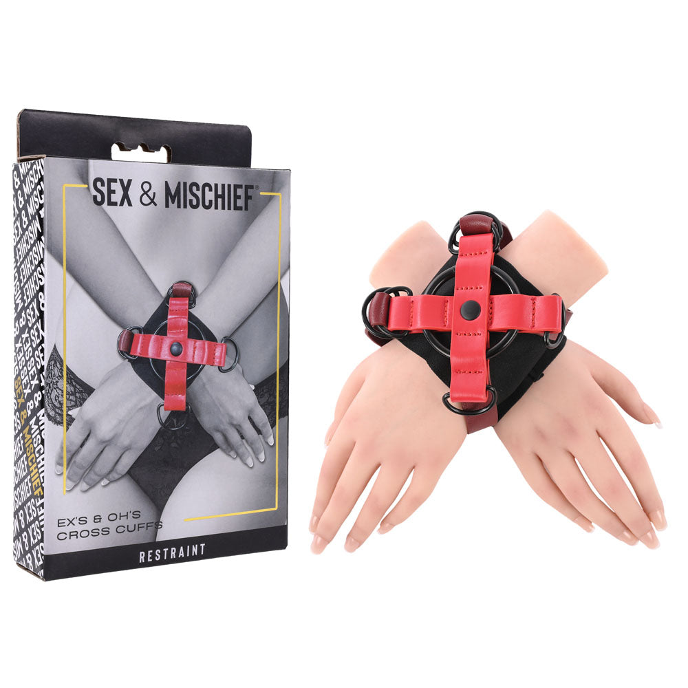 S&M Exs & Ohs Cross Cuffs - Discount Adult Zone