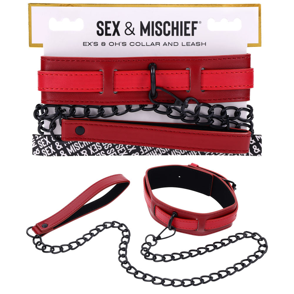 S&M Exs & Ohs Collar and Leash - Discount Adult Zone