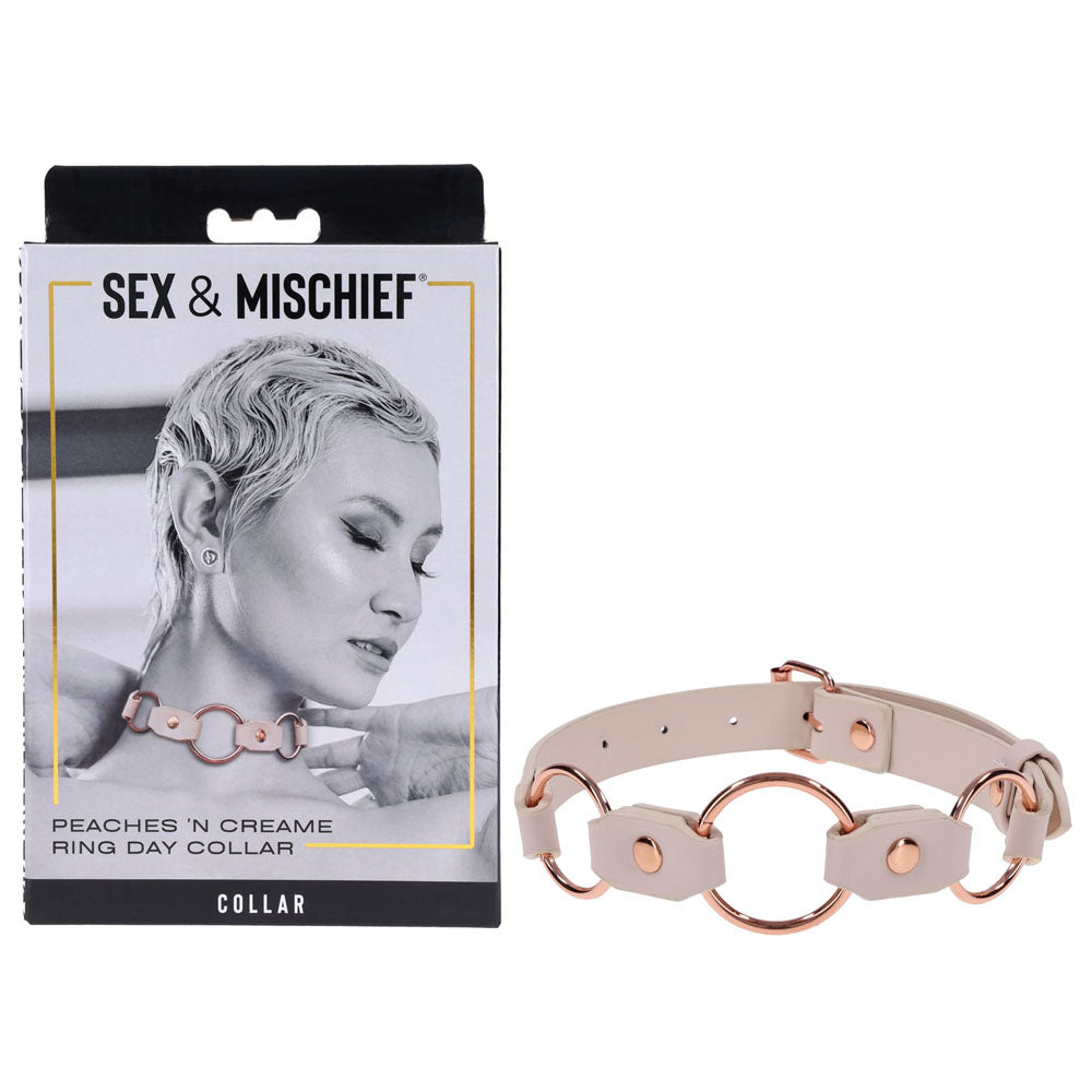 Sex & Mischief Peaches n CreaMe Ring Day Collar - Discount Adult Zone