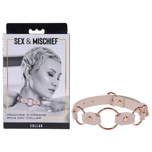 Sex & Mischief Peaches n CreaMe Ring Day Collar - Discount Adult Zone