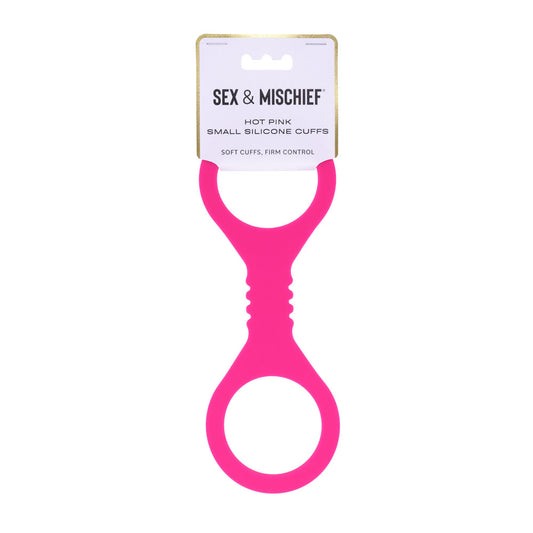 Sex & Mischief Small Hot Pink Silicone Cuffs - Discount Adult Zone