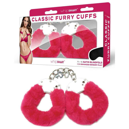 WhipSmart Classic Furry Cuffs - Hot Pink